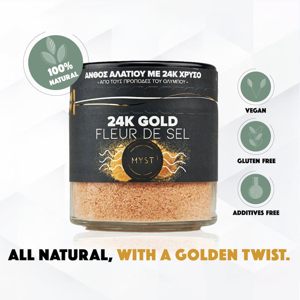 Premium Luxury Fleur De Sel with 24k Gold 200g