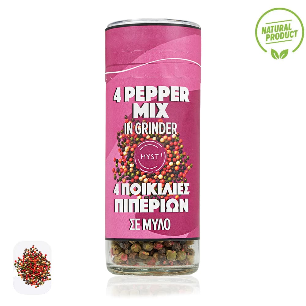 100% Pure Mixed 4 Pepper Grinder 50g