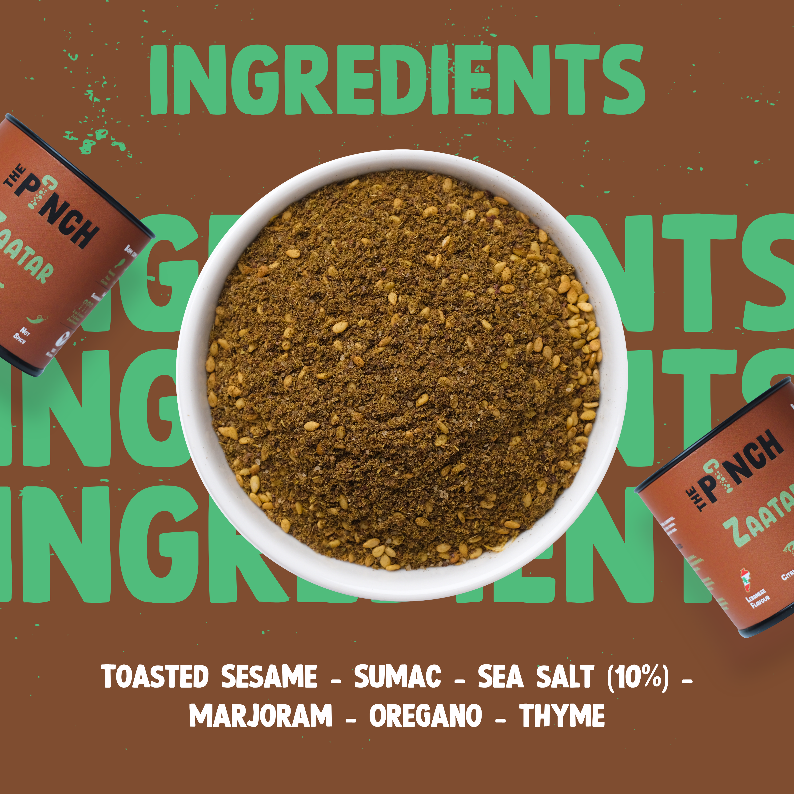 The Pinch Zaatar Seasoning Lebanese Herb and Sesame Blend 45g