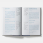 Open book with text on a white background