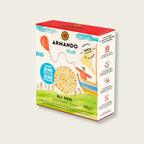 Armando pasta box with colorful design on a light gray background