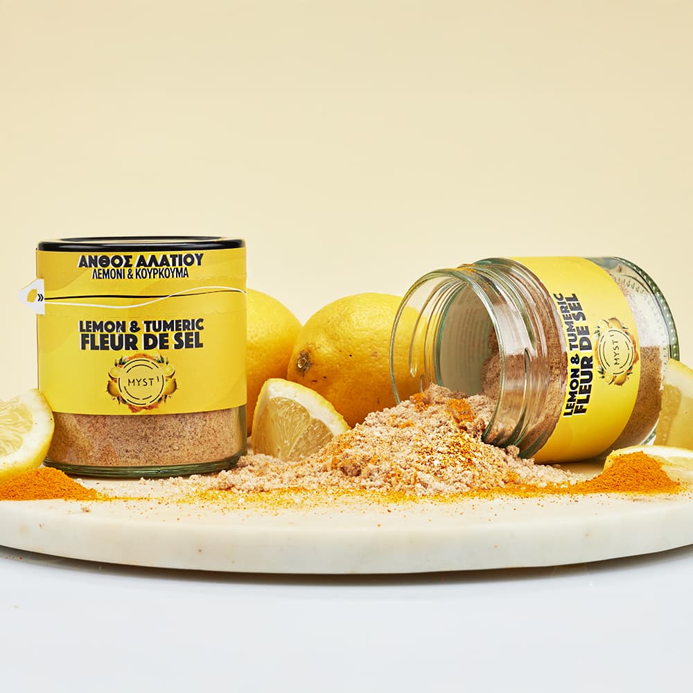 Premium Fleur De Sel Lemon and Tumeric Greek Sea Salt Blossom 200g