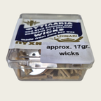Container of wicks with Lihnari branding on a white background