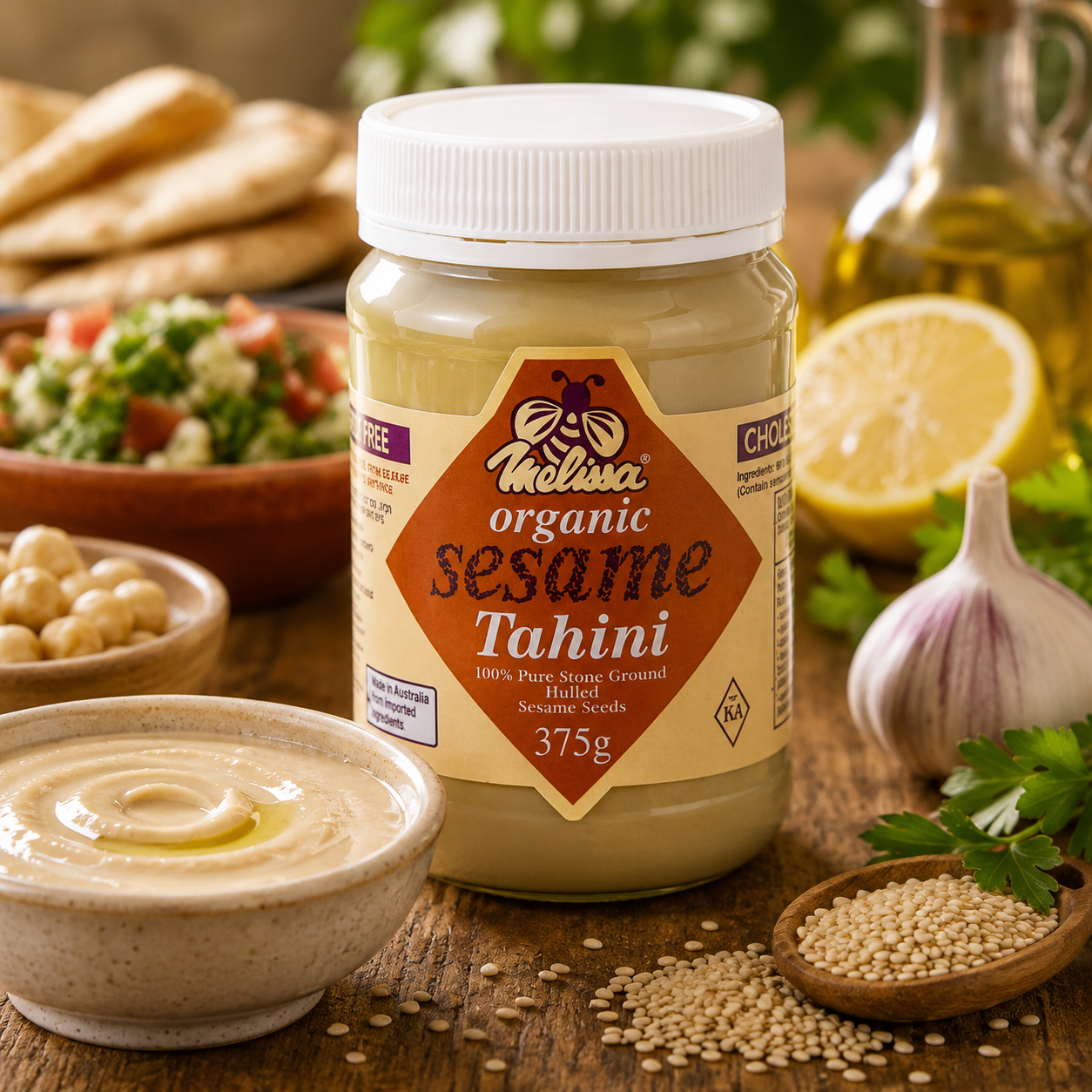 Melissa Organic Tahini 375g Premium Sesame Seed Paste