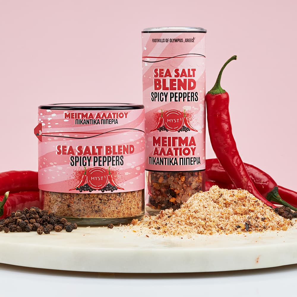 Greek Sea Salt Blend Spicy Peppers 200g