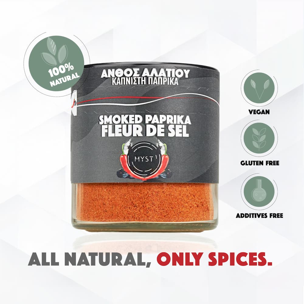 Premium Fleur De Sel Smoked Paprika Greek Sea Salt Blossom 200g