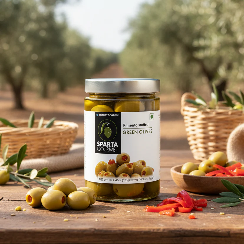 Sparta Gourmet Green Pimento Stuffed Olives - 580g