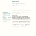 Recipe card for stuffed capsciums with feta on a white background