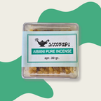 Aibani Pure Incense packaging with a green and white label on a light background