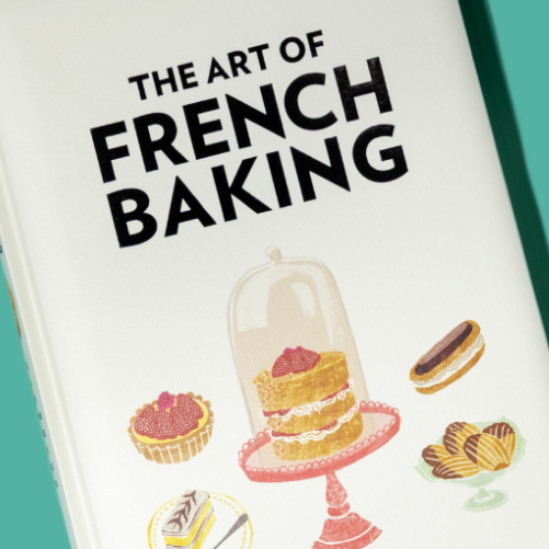 Book titled 'The Art of French Baking' by Phaidon on a teal background