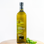Bottle of olive oil on a white background