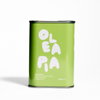Green canister with 'Olea' branding on a white background